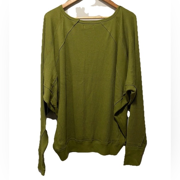 NWT Free People Ferngully Thermal Top Women L Oversized Long Sleeve Boho Casual - Picture 4 of 5